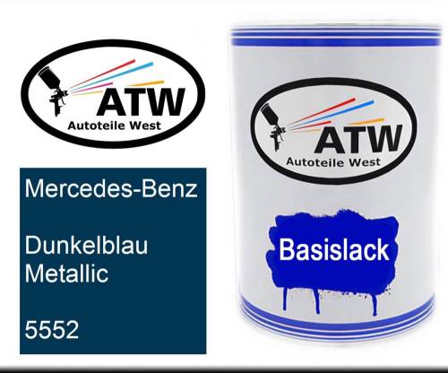 Mercedes-Benz, Dunkelblau Metallic, 5552: 500ml Lackdose, von ATW Autoteile West.